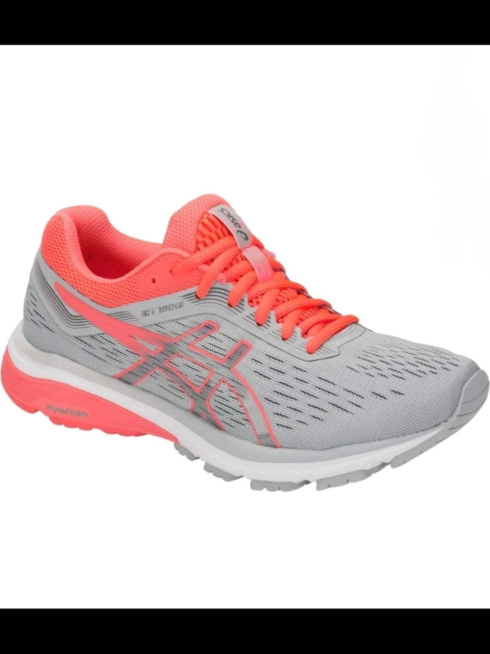 ASICS GT-1000 7 Women's Running Shoes Size 7.5 Mid Grey Flash Coral